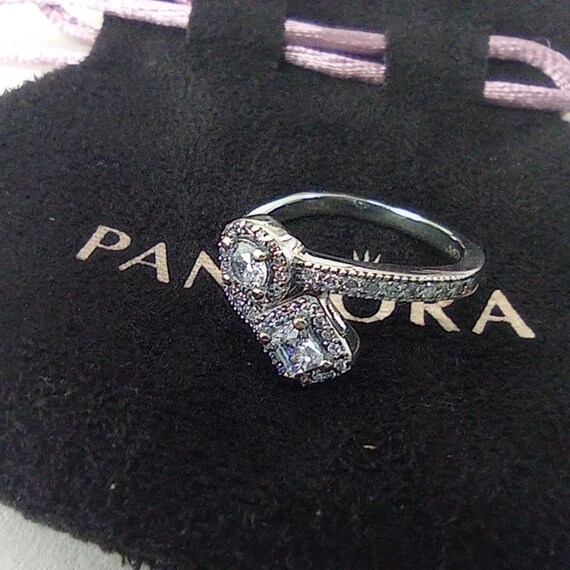 Authentic Pandora Abstract Elegance Ring Clear Cz Authentic Heart