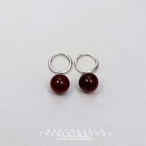 S925 Sterling Silver Red Agate Earrings – Versatile and Natural Agate Ear Cuffs, Elegant Silver Jewelry for Women