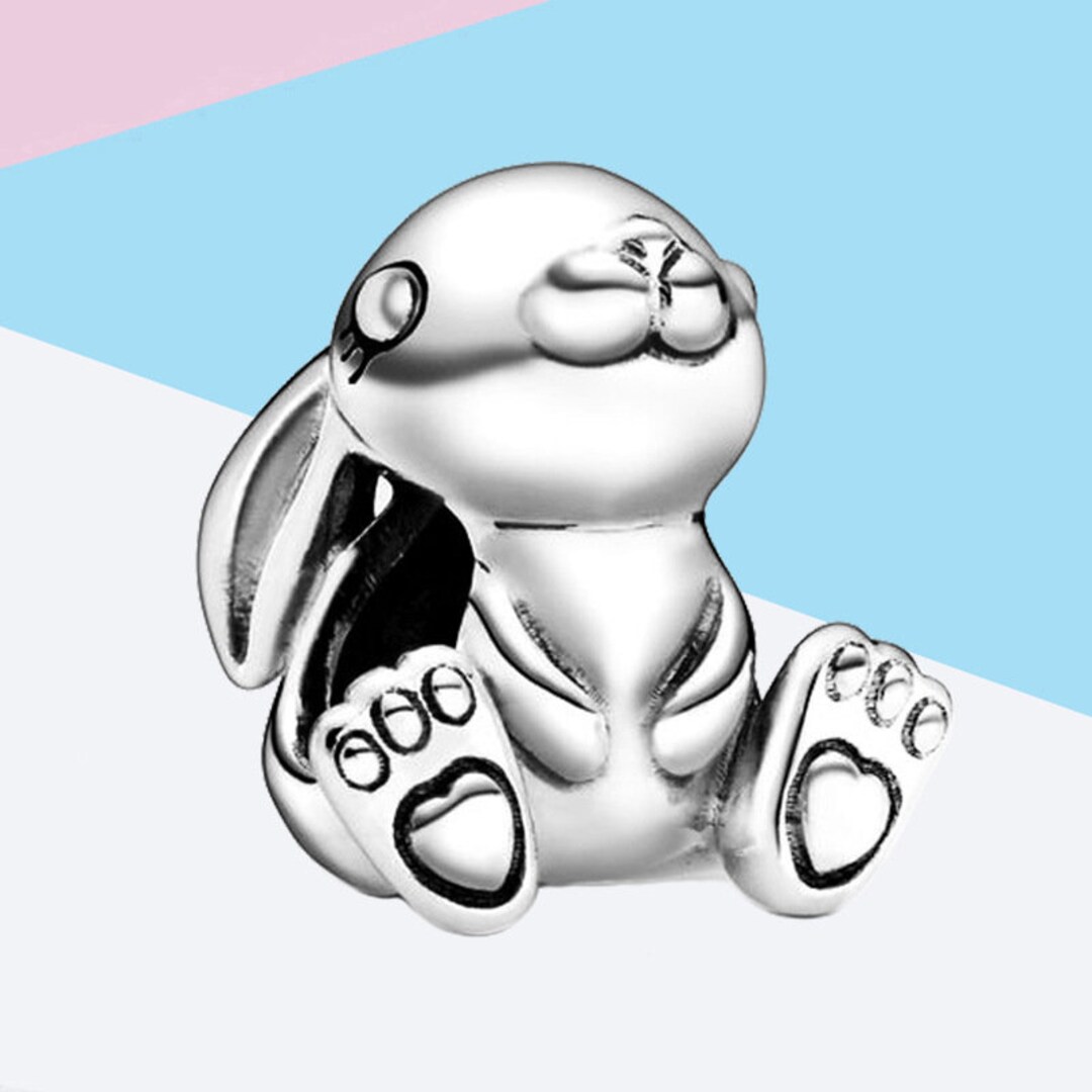 925 Silver Sterling Daisy Rabbit Hare Bunny Charm Bead - Etsy