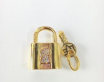 PANDORA Gold Padlock Key Dangle Charm Pendant