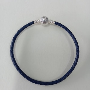 pandora bracelet  braided leather dark blue