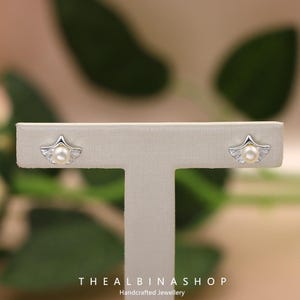 Pearl Ginkgo biloba earrings for women S925 sterling silver earrings