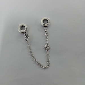 PANDORA Flower Safety Chain Silver Charm S925 ALE