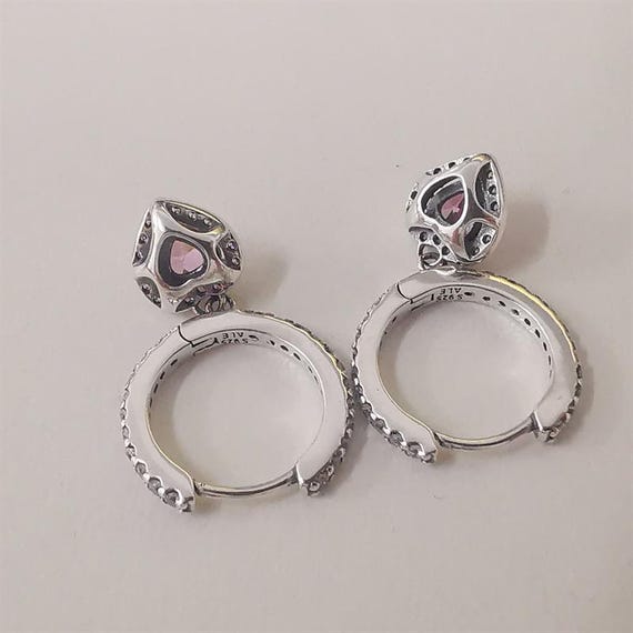 Sparkling Halo Heart Hoop Earrings | PANDORA