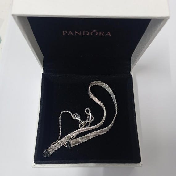 PANDORA Reflexions 925 Silver Mesh Choker Necklace UK