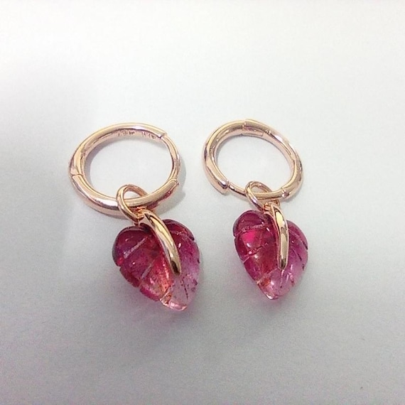 Pandora Rose Pink Murano Glass Leaf Hoop Earrings Ireland