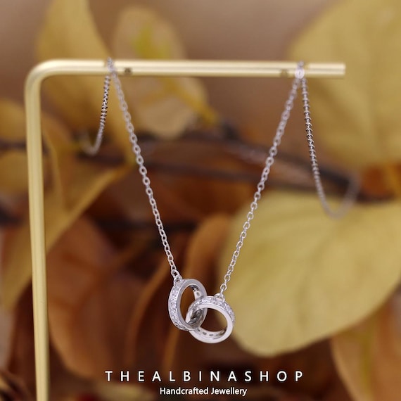 Double Ring Necklace S925 Sterling Silver Necklace Couple