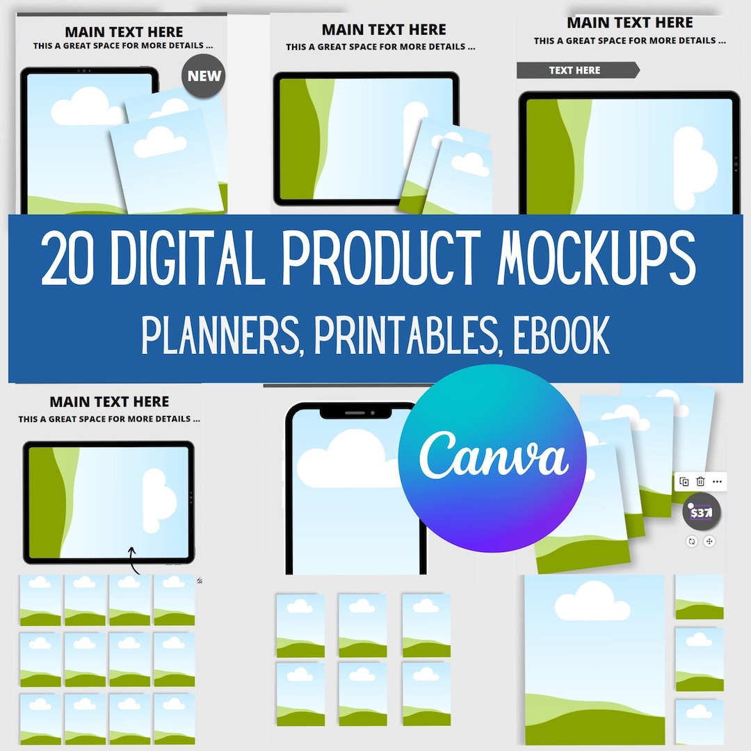 Editable Mockup Templates for Your Etsy Shop, Planner Mockup, Digital ...