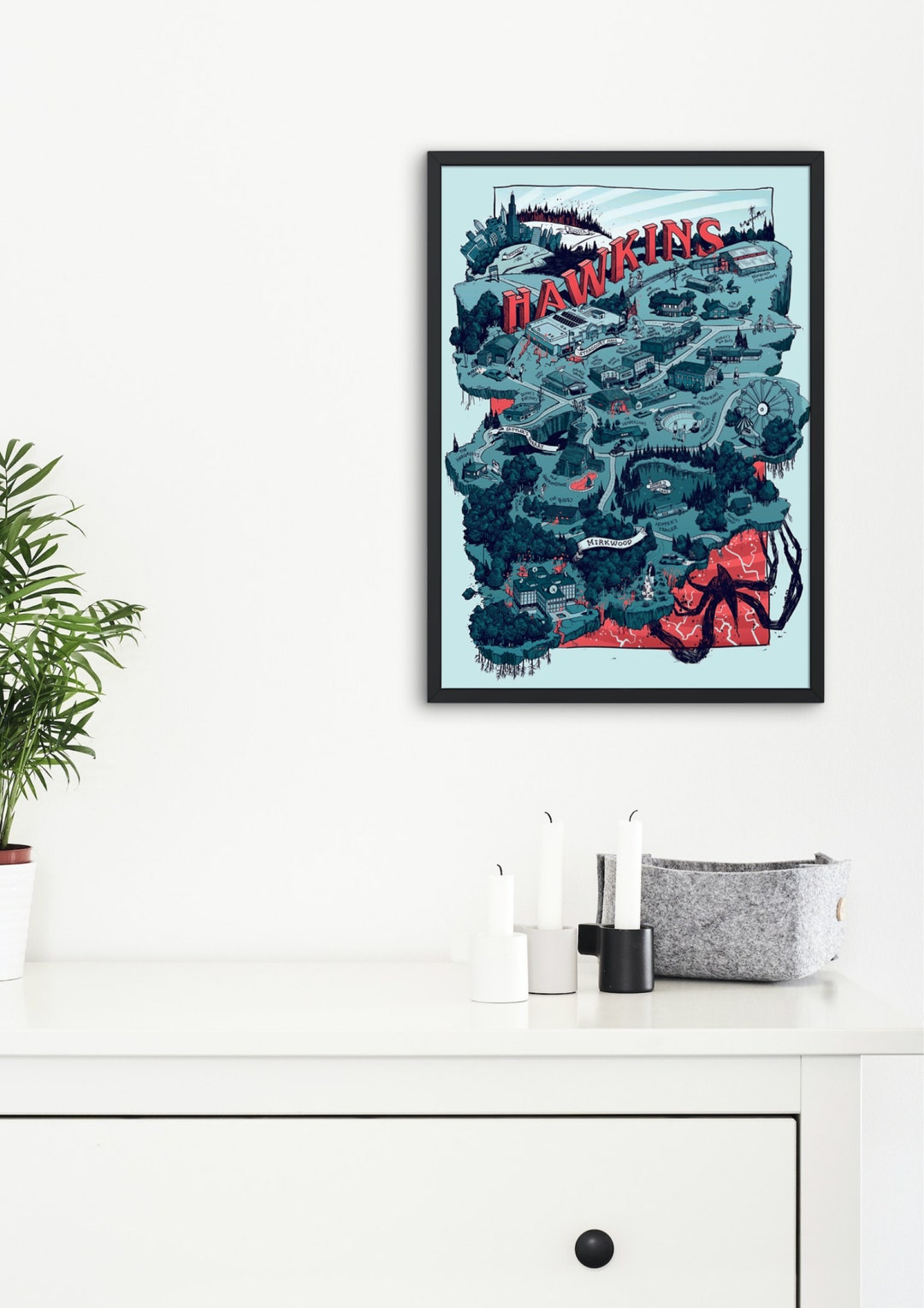 Printable City Map Hawkins, Travel Map, Art Poster, Wall Art Print for ...