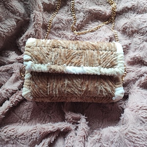 Handbag, beige, pearls, handmade