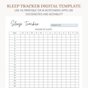 Slaaptracker Afdrukbare apps/apps voor het maken van notities, Maandelijks slaaplogboek, Slaapkwaliteitsdagboek, Slaapuren-tracker, Slaapanalysegrafiek, Gezondheidsplanner