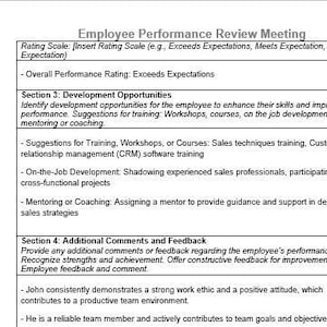 Performance Review Template| Employee Feedback | Performance Goals | Self Evaluation Manager Evaluation Form Template for Managers Editable