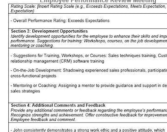 Performance Review Template| Employee Feedback | Performance Goals | Self Evaluation Manager Evaluation Form Template for Managers Editable