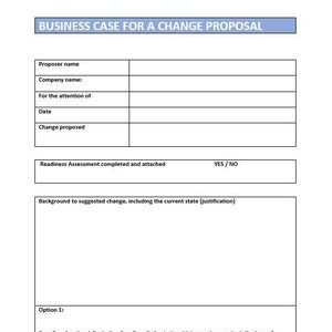 Change Proposal Digital Template Editable Business Document