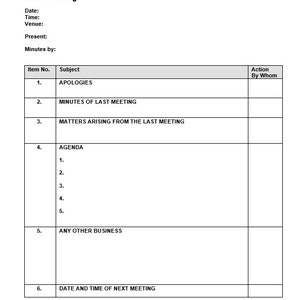 Meeting Minutes Taking Template Planner I Editable Word I Planners for ...