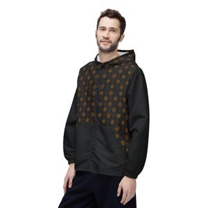 Mayan Aztec Autumn Sunburst Medallion Pattern Windbreaker Jacket | All-Over Print