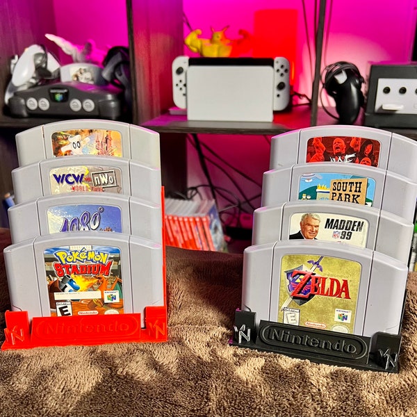 N64 Game Display - Game Cartridge Stand - Retro - 4 Game Display - Bundle 3 Deal Option Available