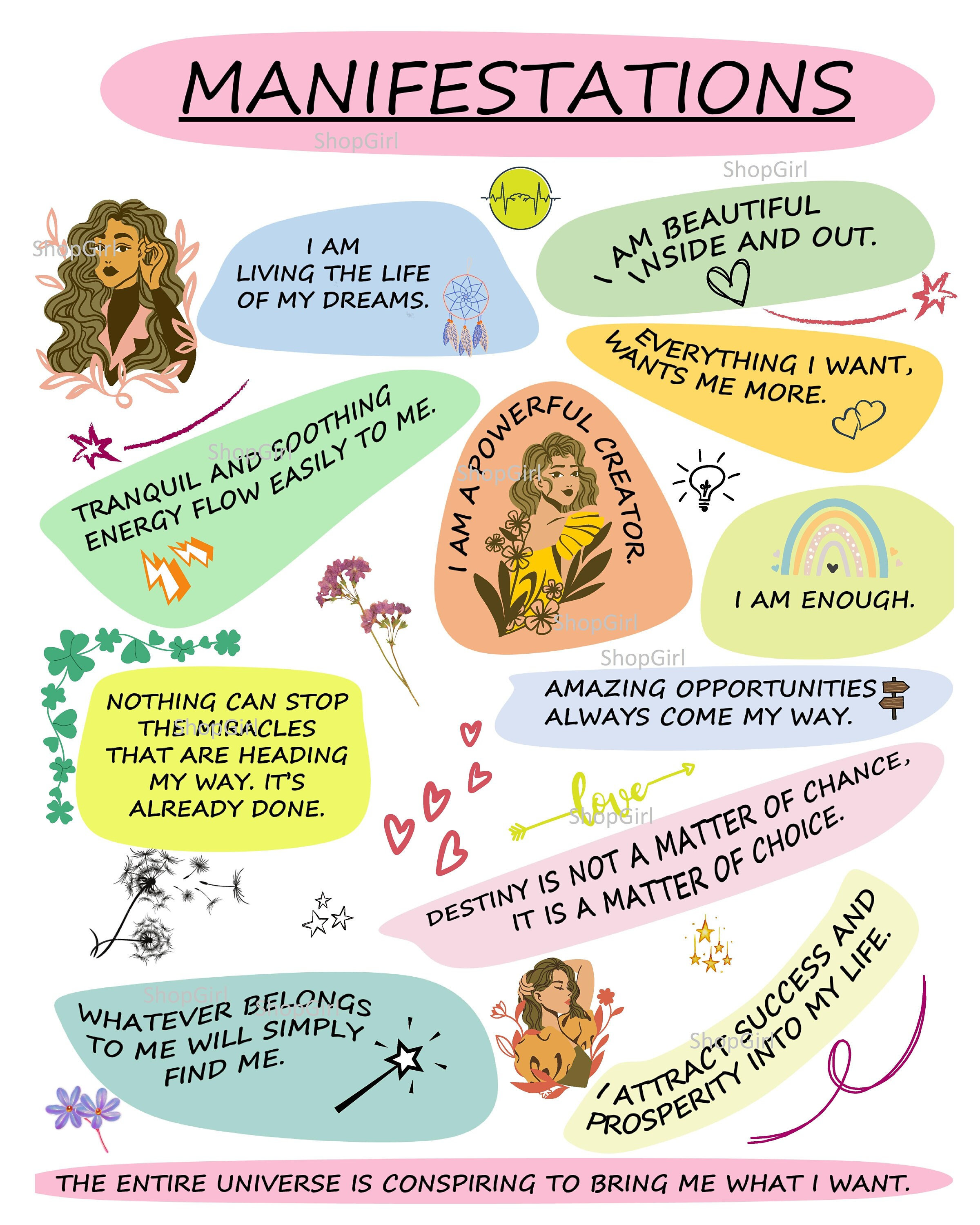 Buy Manifestation Poster, Manifestation Quotes, Daily Affirmations  Printable Online in India - Etsy