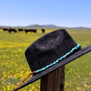 ターコイズチップビーズ調節可能ハットバンド