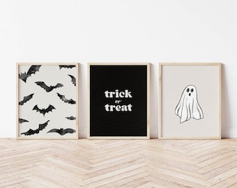 Halloween Set of 3 Prints, Halloween Wall Art, Halloween Decor, Halloween Printable Wall Art, Digital Print