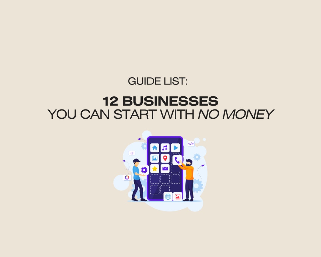 Guide List: 12 Businesses You Can Start With No Money - Etsy