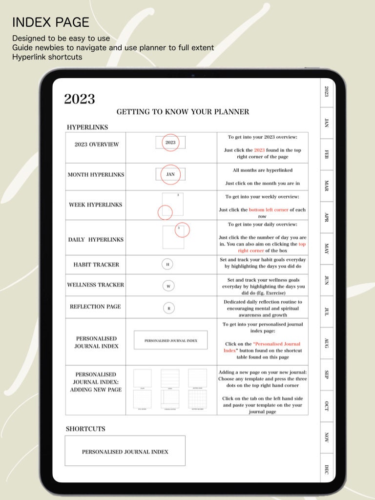 2023 Minimalist Dated Goodnotes Digital Planner Complete Monthly ...