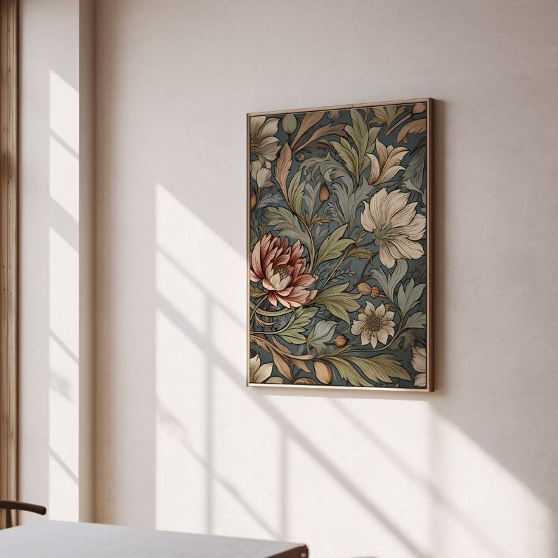 Floral Wall Art Printable Flower Wall Art Print Digital Art Download