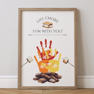 Smore Handprint Art Printable Kids Craft Campfire Keepsake DIY Gift Preschool Activity Camping Theme Fall Classroom Decor Digital Download