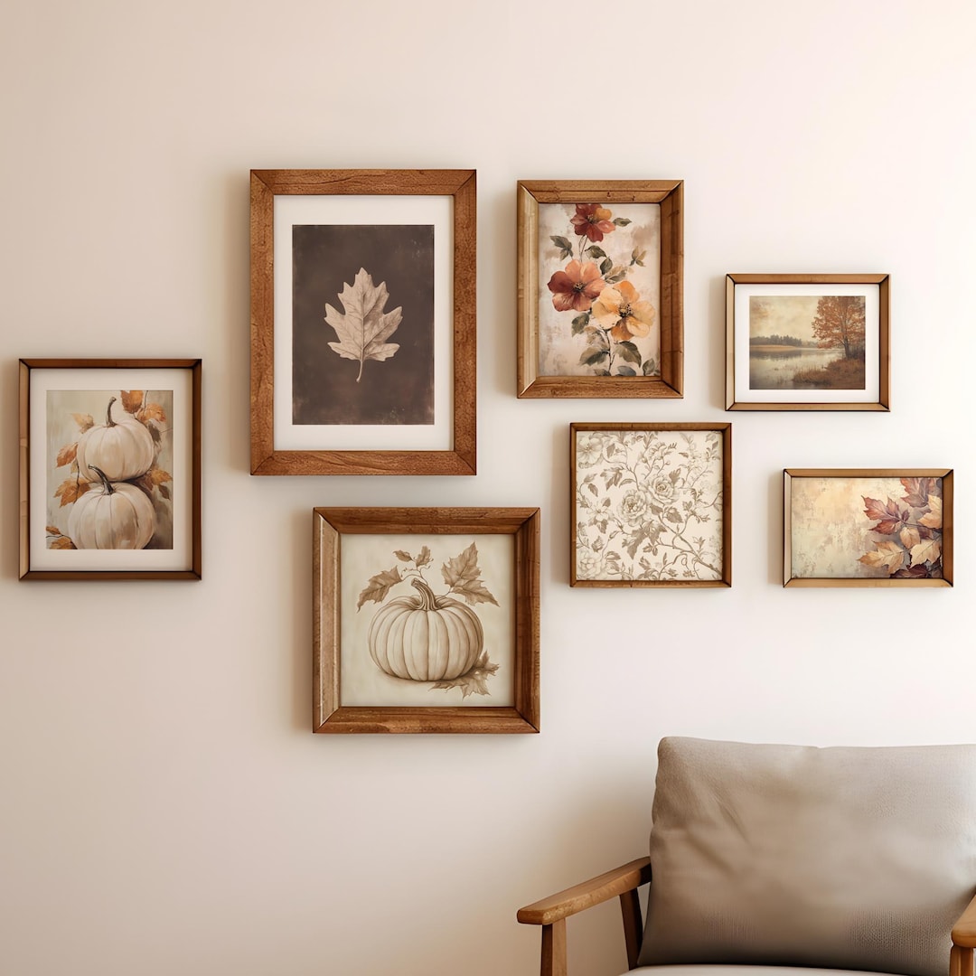 Fall Gallery Wall Set Vintage Style Autumn Wall Art Classic Autumn ...