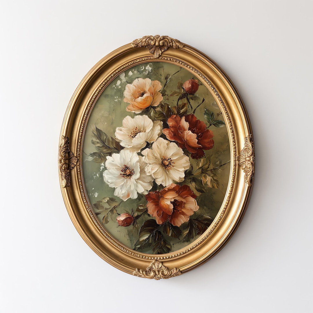 Antique Style Floral Wall Art Vintage Flowers Wall Art Printable Wall ...