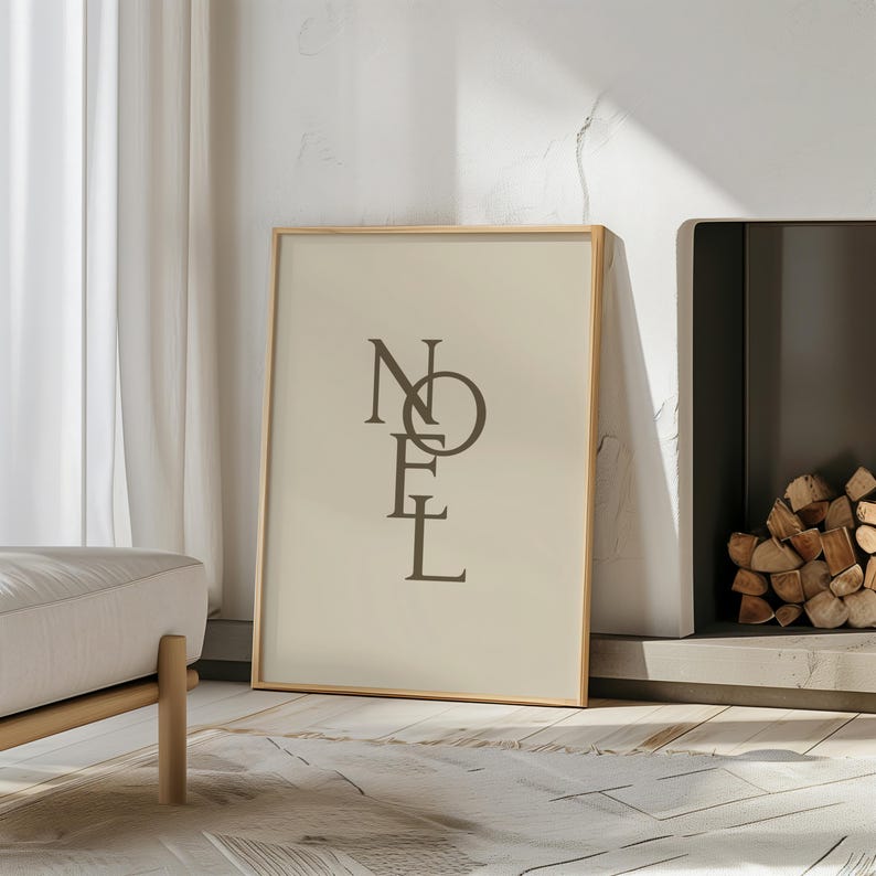 Christmas Wall Art Christmas Words Wall Art Neutral Wall Decor