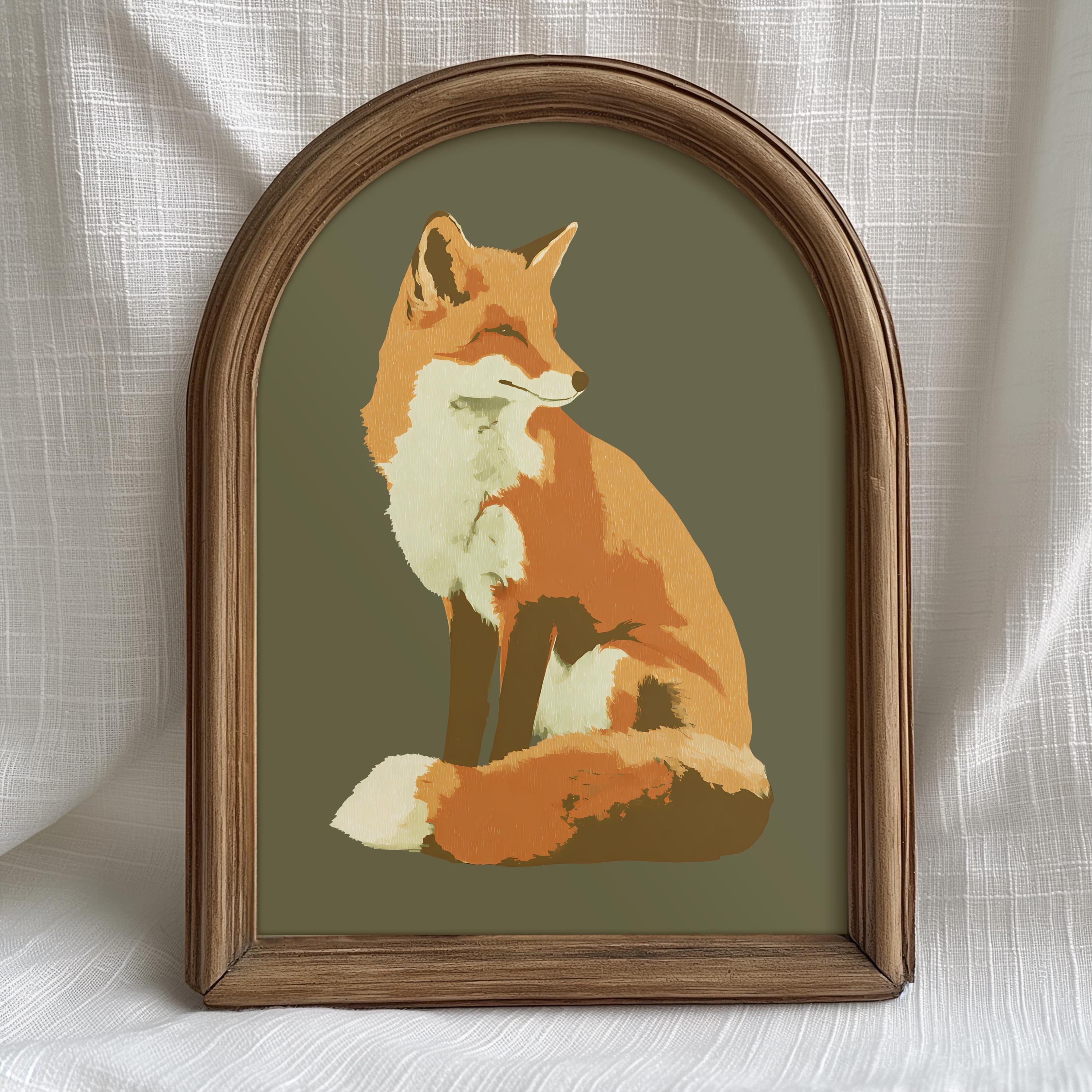 Rustic Fox Image Rustic Autumn Fox Wall Art Printable Woodland Wildlife Digital Download ...