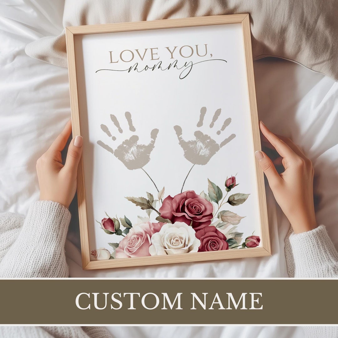 Custom Name Child Handprint Art Gift to Grandma Toddler Activity ...
