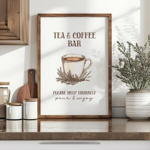 Coffee & Tea Sign Printable Hot Coffee Tea Bar Table Sign Buffet Sign ...