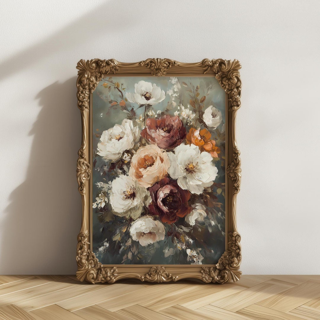 Floral Wall Art Printable Vintage Flower Bouquet Digital Download ...