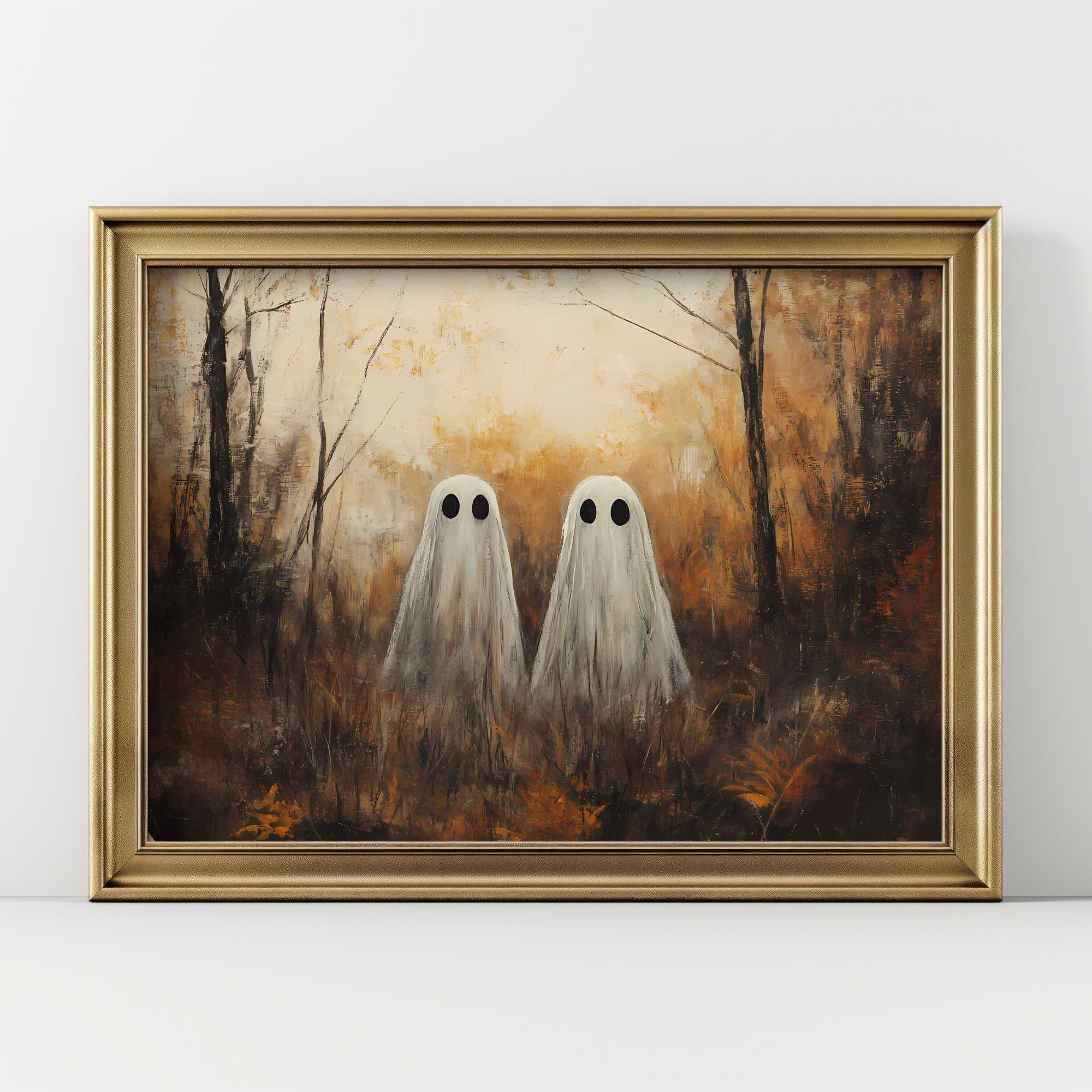 Ghost Halloween Printable Wall Art Spooky Decor Vintage Aesthetic Fall ...