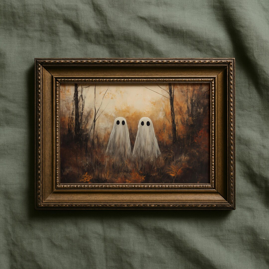 Ghost Halloween Printable Wall Art Spooky Decor Vintage Aesthetic Fall ...