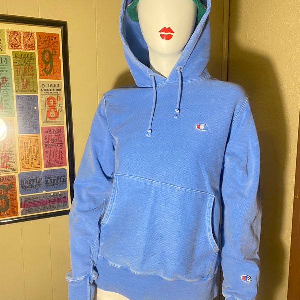 Acid Wash Blue Champion Hoodie