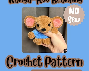 Baby Kangaroo Beanling Weighted Crochet Pattern  | No Sew Amigurumi Pattern | PDF | Intermediate | Weighted | Poly Pellets | Squishy
