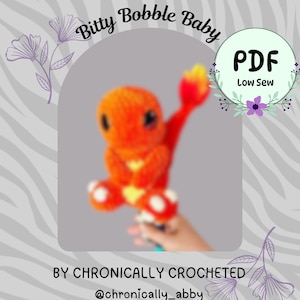 Char Fire Elemental Crochet Pattern  | No Sew Amigurumi Pattern | Bitty Bobble Baby | PDF | Trader Series | Advanced Beginner