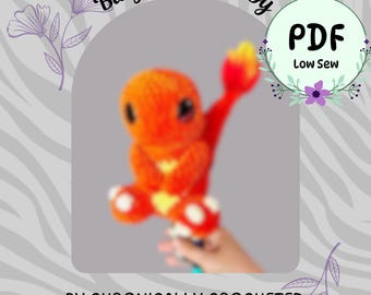Char Fire Elemental Crochet Pattern  | No Sew Amigurumi Pattern | Bitty Bobble Baby | PDF | Trader Series | Advanced Beginner