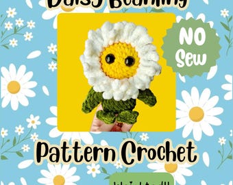 Daisy Beanling Weighted Crochet Pattern   | No Sew Amigurumi Pattern | PDF | Advanced Beginner | Spring Flower | Poly Pellets | Squishy