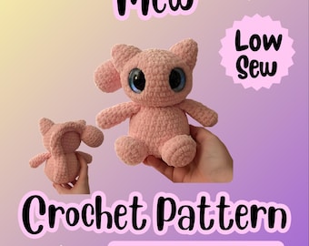 Wzór szydełkowy Shiny Star Mew | Wzór na amigurumi do szycia niskim ściegiem | Bitty Bobble Baby | PDF | Seria Mon Trader | Poziom zaawansowany