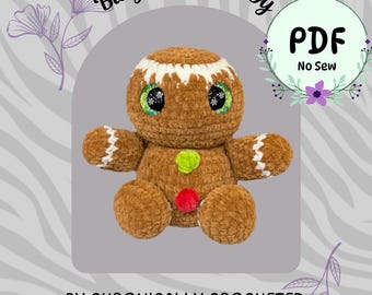 Wzór na szydełkowe pierniczki | Boże Narodzenie | Wzór na amigurumi bez szycia | Bitty Bobble Baby | PDF | Poziom zaawansowany dla początkujących | Ciasteczko z piernikowym ludzikiem
