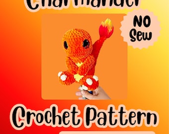 Wzór szydełkowy na figurkę żywiołaka ognia Char | Wzór na amigurumi bez szycia | Bitty Bobble Baby | PDF | Seria Trader | Poziom zaawansowany