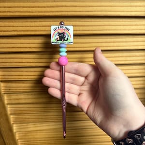 Crochet Hooks | Silicone Beaded Crochet Hooks | Ergonomic Crochet Hook | 6mm Hook | Beaded Custom Crochet Hooks