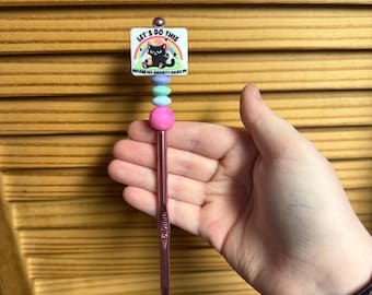 Crochet Hooks | Silicone Beaded Crochet Hooks | Ergonomic Crochet Hook | 6mm Hook | Beaded Custom Crochet Hooks