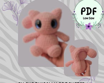 Shiny Star Mew  Crochet Pattern  | Low Sew Amigurumi Pattern | Bitty Bobble Baby | PDF | Mon Trader Series | Advnaced Beginner