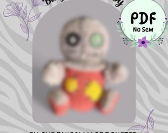 Sam Crochet Pattern | Horror | No Sew Amigurumi Pattern | Bitty Bobble Baby | Spooky Tricky Kid PDF | Trick R’ Treat | Beginner
