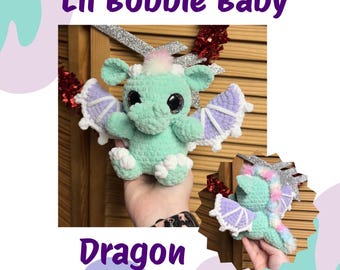 Wzór na szydełkowego smoka | Amigurumi | Czwarte skrzydło | Ręcznie robiony | Wzór szydełkowy w formacie PDF | Szycie proste | Lil Bobble Baby | Mityczne stworzenie